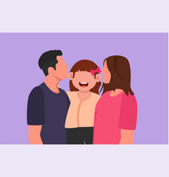 Character Flat Drawing Of Parents Kissing