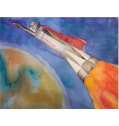 Kosmos Gagarin Watercolor