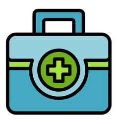 Campsite First Aid Kit Icon Flat