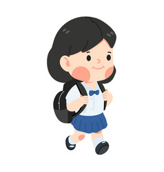 Kid Girl Student With Backpack