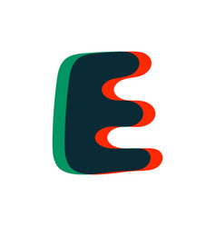 Letter E Logo With Stereo Effect