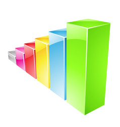 Rising Stats Graph With Glossy Colorful Bars