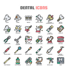 Dental Thin Line And Pixel Perfect Icons