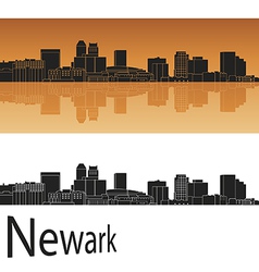 Newark Skyline In Orange Background