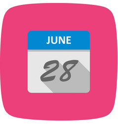 June 28th Date On A Single Day Calendar