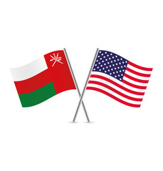 Oman And America Crossed Flags