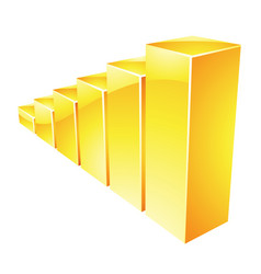 Rising Stats Graph With Glossy Yellow Bars