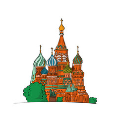 St Basil S Cathedral Moscow Russia Hand Drawn