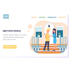 Meet With People Landing Page Template With Young