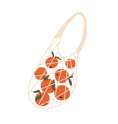 Mesh Net Bag With Orange Fruits Eco-friendly