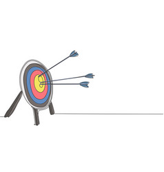 Single Continuous Line Drawing Of Archery Target