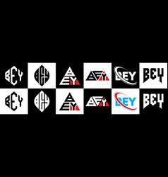 Bey Letter Logo Design In Six Style Bey Polygon