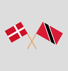 Crossed Flags Of Denmark And Trinidad Tobago