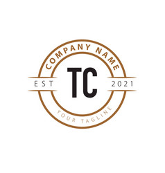 Initial Letter Tc Vintage Logo Design Template