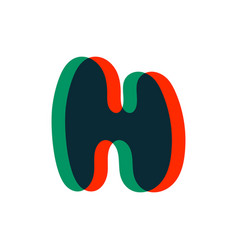 Letter H Logo With Stereo Effect