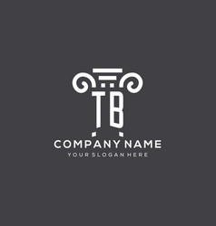 Monogram Tb Logo For Law Firm With Pillar Icon