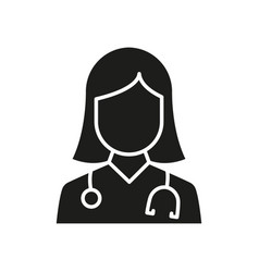 Professional Doctor With Stethoscope Silhouette