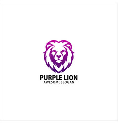 Purple Lion Logo Design Gradient Line Art