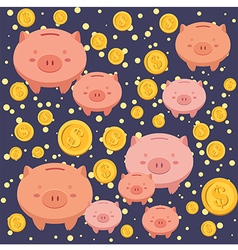 Seamless Pattern Piggybank Blue