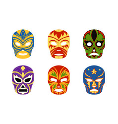 Colorful Luchador Wrestler Masks Set