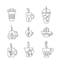 Cups Of Coffee Or Tea In Different Shapes