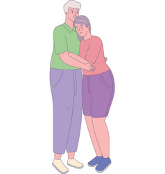 Old Man And Woman Hugging