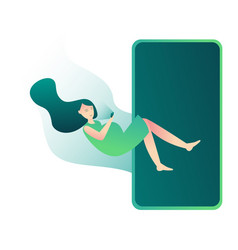 Pregnant Women Lay Down Playing Smartphone