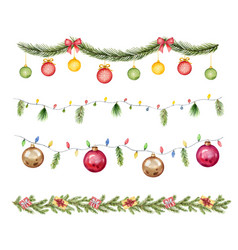 Watercolor Christmas Set Colorful Garland