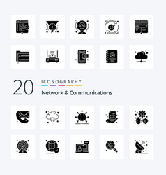 20 Network And Communications Solid Glyph Icon