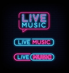 Live Music Neon Signs Style Text