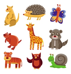 Set of cute tropical animals Royalty Free Vector Image