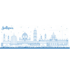 Outline Jodhpur India City Skyline With Blue