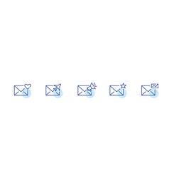 Set Of 5 Mail Icons Add To Favorites Like