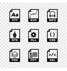 Set Otf File Document Svg Mp3 Psd Ppt And Xsl