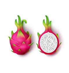 Whole And Sliced Dragon Fruit