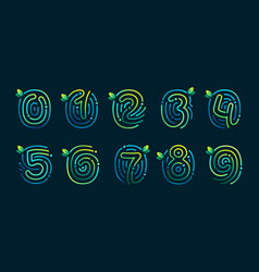 Eco Numbers Set Made Of Fingerprint Gradients