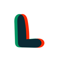 Letter L Logo With Stereo Effect