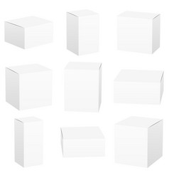 Set Of White Box Mockup Package Mock Up