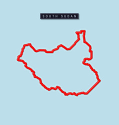 South Sudan Bold Outline Map