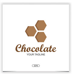 Hexagon Chocolate Logo Design Premium Elegant