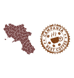 Mosaic Map Campania Region Coffee