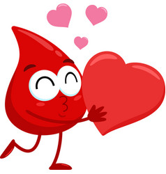 Cute Red Blood Drop Cartoon Character