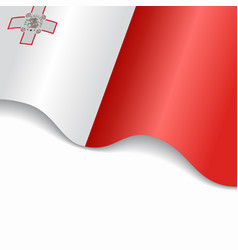 Maltese Flag Wavy Abstract Background