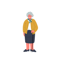 Senior Woman With Cane Cartoon Character