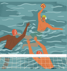 Water Polo Players In Action Concept