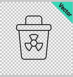 Black Line Infectious Waste Icon Isolated