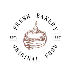 Fresh Bakery Logo With Grain Shovel In Sack