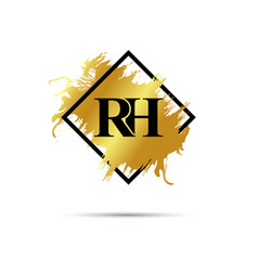 Gold Rh Logo Symbol Art Design