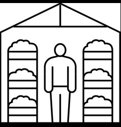 Greenhouse Hydroponics Water Irrigation Line Icon