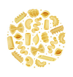 Italian Pasta In Round Shape Banner Natural